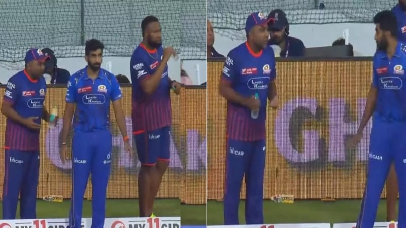 बाउंड्री पर बुमराह को कोच जयवर्धने का 'ज्ञान' नहीं हुआ बर्दाश्त, हाथों से इशारा कर कहा- शांत रहो, वीडियो हुआ वायरल