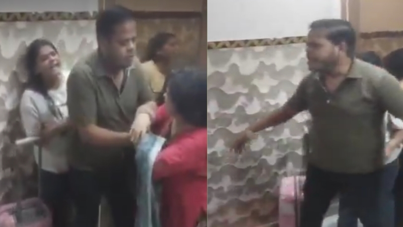 VIDEO: अलग रूम लेकर गर्लफ्रेंड के साथ अय्याशी कर रहा था पति, पीछे से पहुंच गई पत्नी...जमकर हुई गुत्थमगुत्था