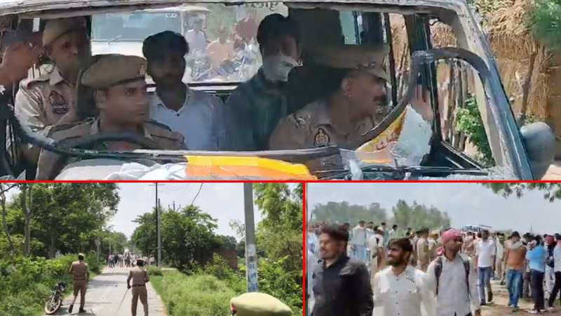 इटावा: कथावाचकों से बदसलूकी के बाद यादव समाज का प्रदर्शन उग्र, पुलिस पर पथराव