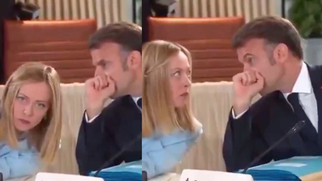 G7 Summit: मेलोनी ने उड़ाया ट्रंप का मजाक? मैक्रों के सिर से सिर मिलाया...कान में कुछ फुसफुसाईं, VIDEO वायरल
