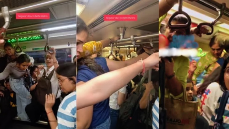 दिल्ली मेट्रो के लेडीज कोच में घुसा सांप? यात्रियों में मचा हड़कंप, VIDEO वायरल