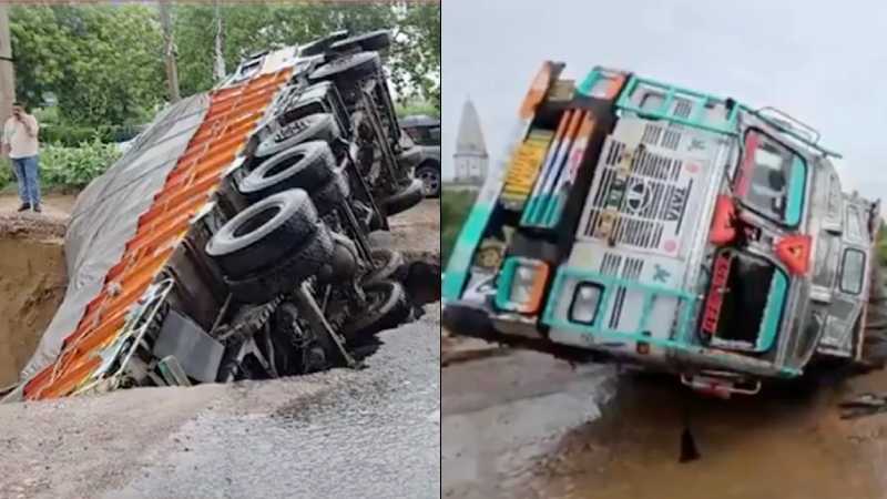 बारिश से NCR बेहाल! गुरुग्राम में सड़कें बनीं 'समंदर', पेरीफेरल पर हुए गड्ढे में समाया बीयर से भरा ट्रक; प्रशासन ने की वर्क फ्रॉम होम की अपील