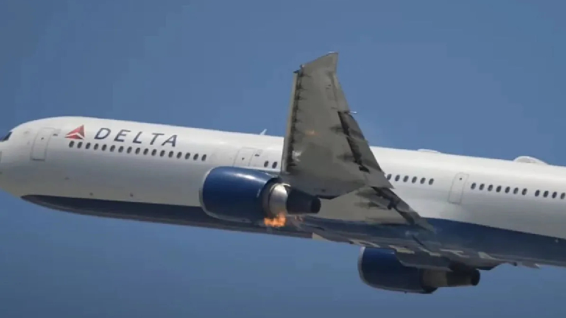 हवा में धधक उठा विमान का इंजन... डेल्टा एयरलाइंस की फ्लाइट को करनी पड़ी इमरजेंसी लैंडिंग