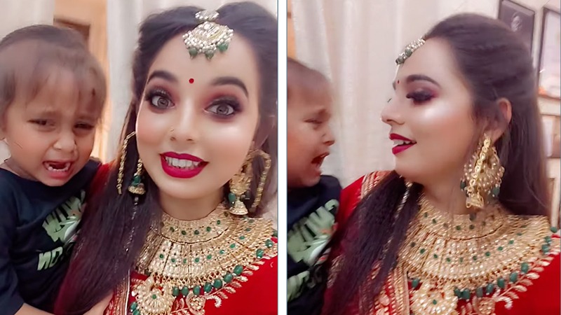 ब्यूटी पार्लर से मेकअप कराकर लौटी मां को पहचान नहीं पाया बच्चा, गोद में लिया तो लगा रोने, VIDEO वायरल