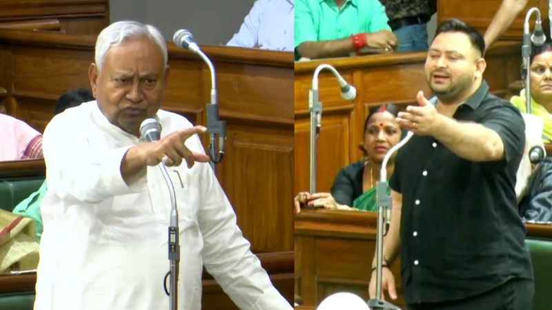 'बाप' शब्द के इस्तेमाल पर बिहार विधानसभा में जबरदस्त हंगामा, नीतीश और तेजस्वी में हुई तीखी नोक-झोंक, देखें VIDEO