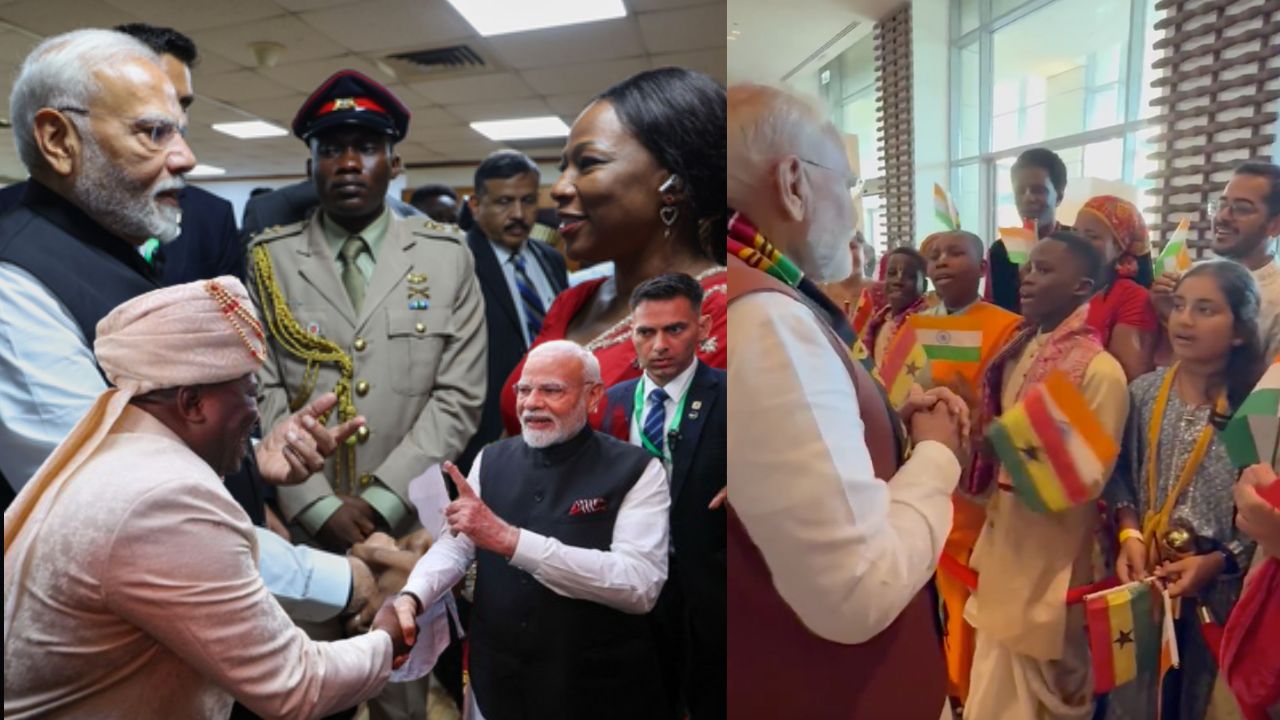 किसी ने 'हरे रामा हरे कृष्णा' गाया, तो कोई भारतीय पोशाक पहनकर आया…घाना के लोगों-सांसदों ने ऐसे किया PM मोदी का स्वागत, जीता भारत का दिल