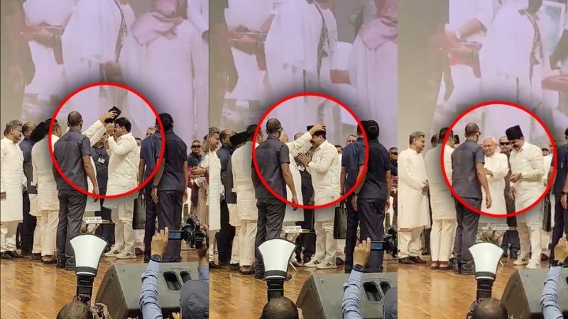 नीतीश कुमार ने टोपी पहनने से किया इनकार! मंत्री जमां खान सीएम को पहनाना चाहते थे टोपी, लेकिन मुख्यमंत्री ने उन्हें ही पहना दी, VIDEO वायरल