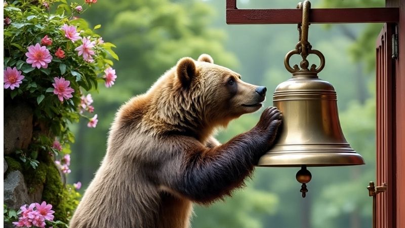 जंगल से निकला भालू, सीढ़ी चढ़ मंदिर पहुंचा, फिर दो पैरों पर खड़े होकर बजाई घंटी… भक्ति देख लोगों ने लुटाया प्यार, Video Viral