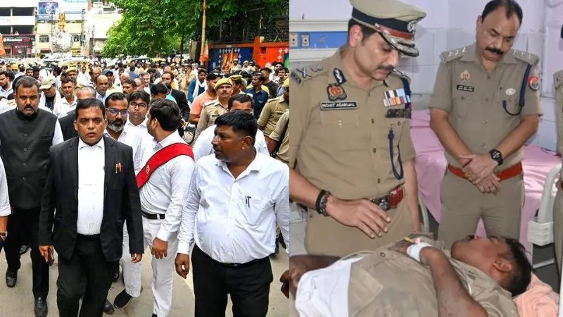 वाराणसी कचहरी में ACP और थानेदार की अधिवक्ताओं ने की जमकर पिटाई... SHO पर भी बरसाए थप्पड़, सामने आई VIDEO