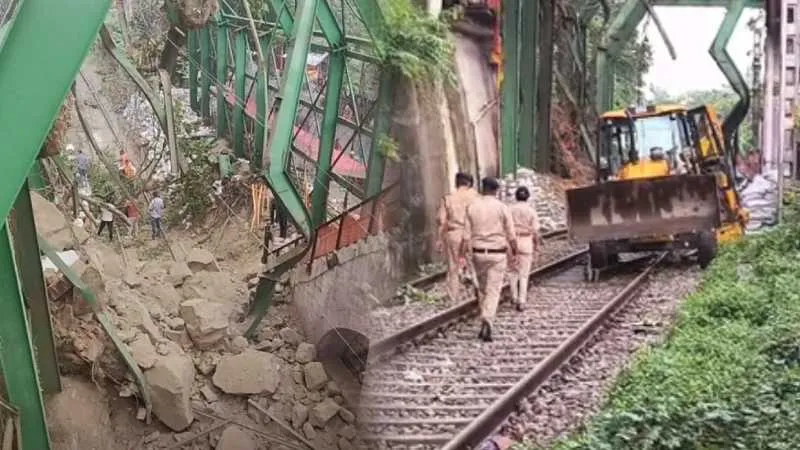 हरिद्वार में बड़ा हादसा टला! काली मंदिर के पास पहाड़ी दरकी, रेलवे ट्रैक पर मलबा, रेल यातायात ठप