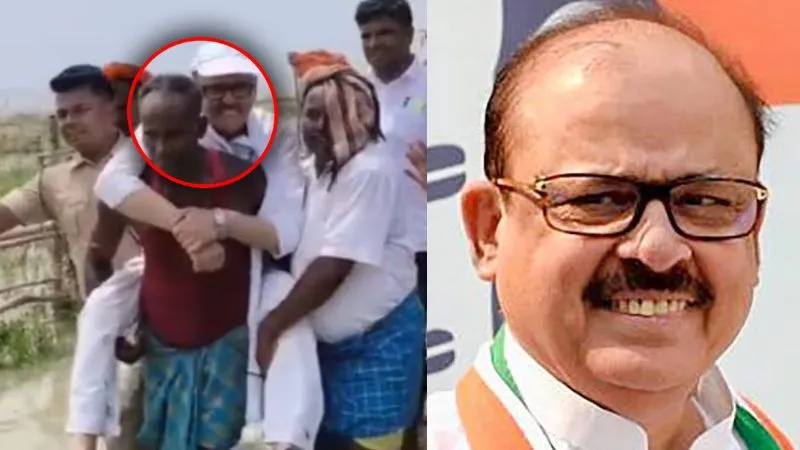बिहार में बाढ़ पीड़ितों के कंधे पर सवार होकर जायजा लेने पहुंचे कांग्रेस सांसद तारिक अनवर, VIDEO वायरल हुआ तो होने लगे ट्रोल