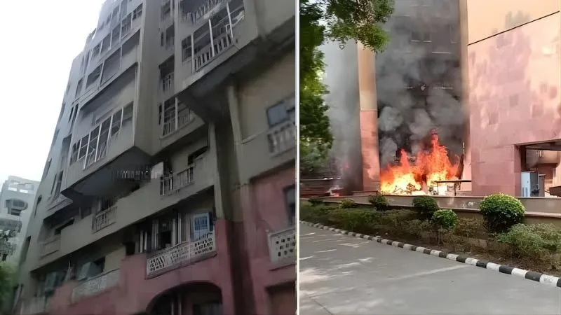 दिल्ली के ब्रह्मपुत्र अपार्टमेंट्स में भीषण आग, बिल्डिंग में कई सांसदों के फ्लैट, राहत-बचाव कार्य जारी