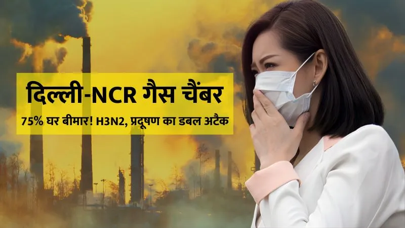 दिल्ली-NCR गैस चैंबर में तब्दील, प्रदूषण और H3N2 वायरस का डबल अटैक, सर्वे के चौंकाने वाले आंकड़े सामने आए