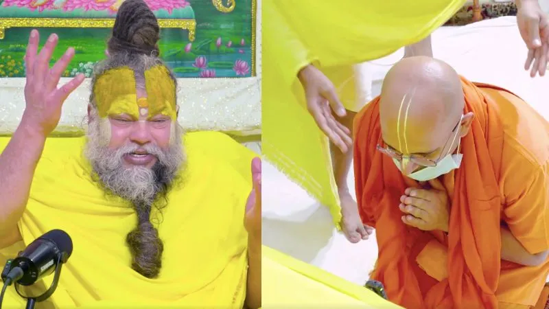 प्रेमानंद महाराज से मिलने पहुंचे अमोघ लीला प्रभु, दंडवत होकर मांगी माफी और स्वास्थ्य पर जताई चिंता