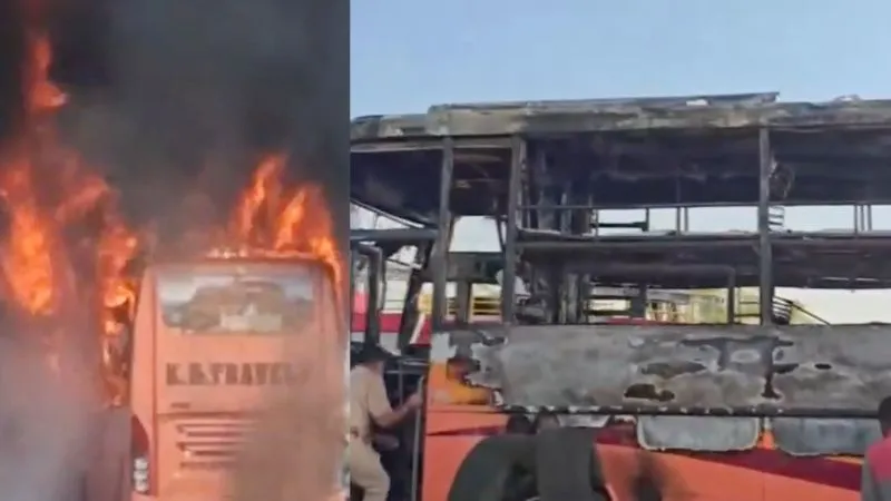 राजस्थान: यात्रियों से भरी बस में लगी भीषण आग, 10-12 लोगों की मौत की आंशका, लपटों के बीच कूदे लोग