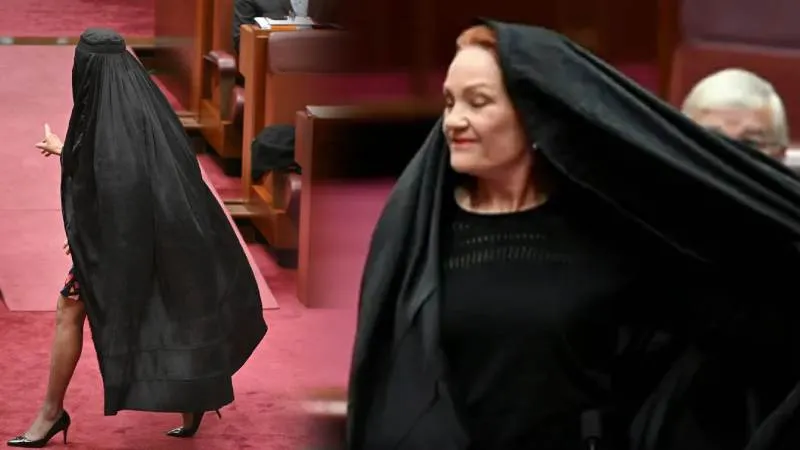 बुर्का पहनकर संसद में घुसीं पॉलीन हैनसन, ऑस्ट्रेलिया सीनेट में मचा बवाल