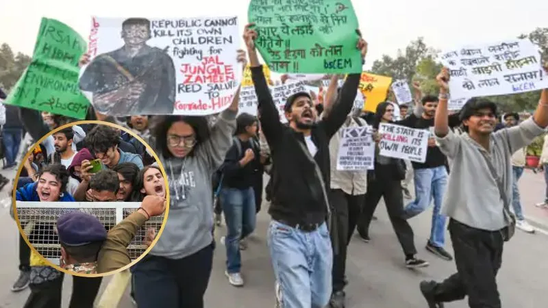 दिल्ली: प्रदूषण के खिलाफ प्रदर्शन में लहराए गए हिड़मा के पोस्टर… लाल सलाम के नारे लगे, 20 से ज्यादा अरेस्ट