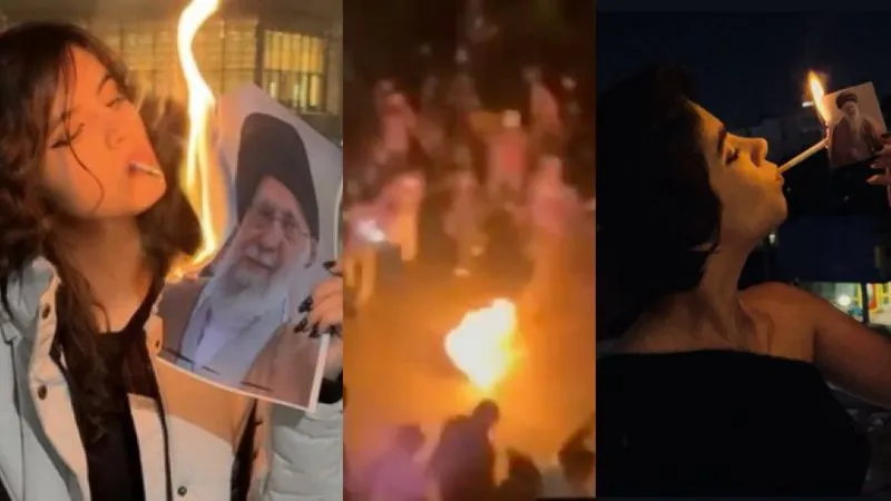 ईरान में इंटरनेट बैन के बाद प्रदर्शन बेकाबू, महिलाओं ने बुर्के में लगाई आग, सिगरेट से जलाई खामेनेई की तस्वीर