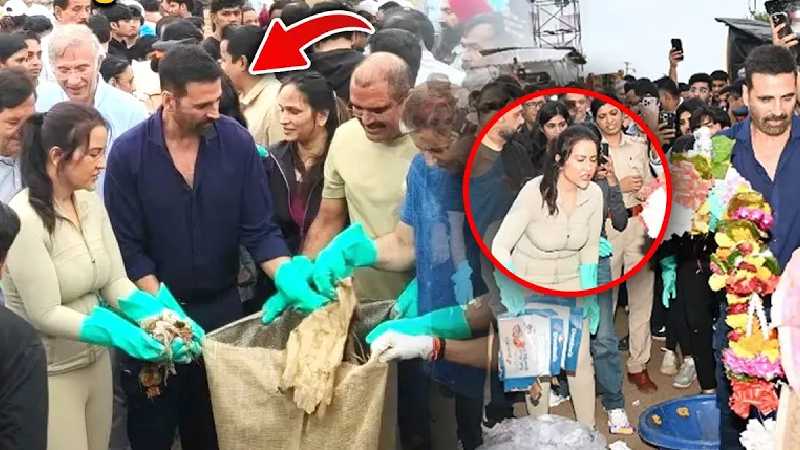 Akshay ने की जुहू बीच की सफ़ाई, साथ में नजर आईं CM Fadnavis की पत्नी!