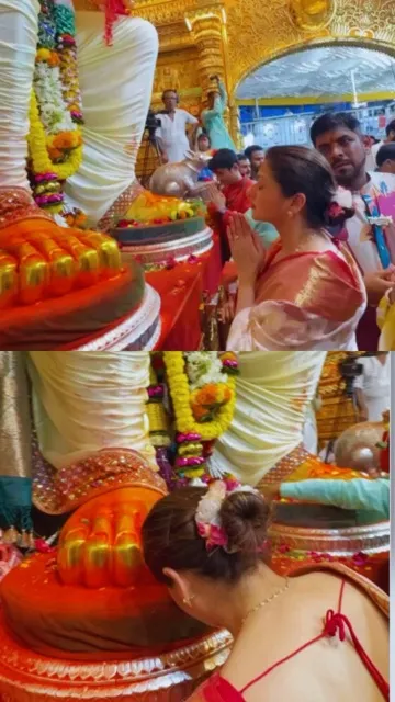 गणपति बप्पा के रंग में रंगी भाग्यश्री, बेटे संग पहुंची राजा लालबागचा मंदिर